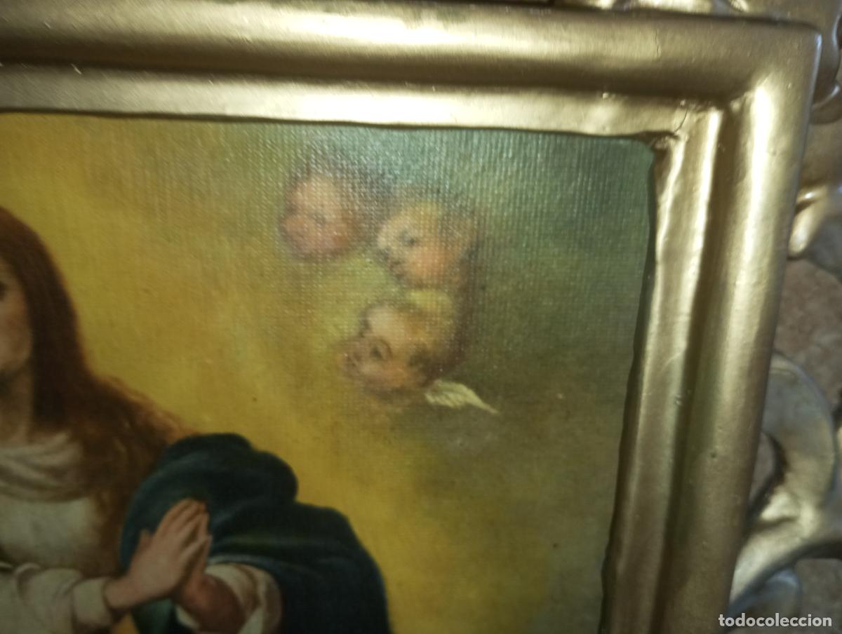 Arte: VIRGEN INMACULADA CONCEPCION S.XIX - MARCO CORNUCOPIA Y POLICROMADA - Foto 9