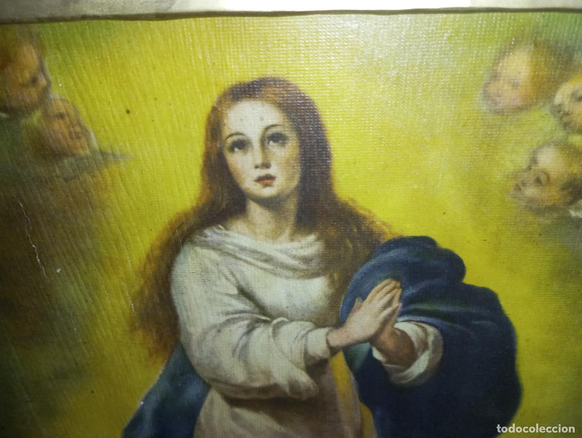 Arte: VIRGEN INMACULADA CONCEPCION S.XIX - MARCO CORNUCOPIA Y POLICROMADA - Foto 10