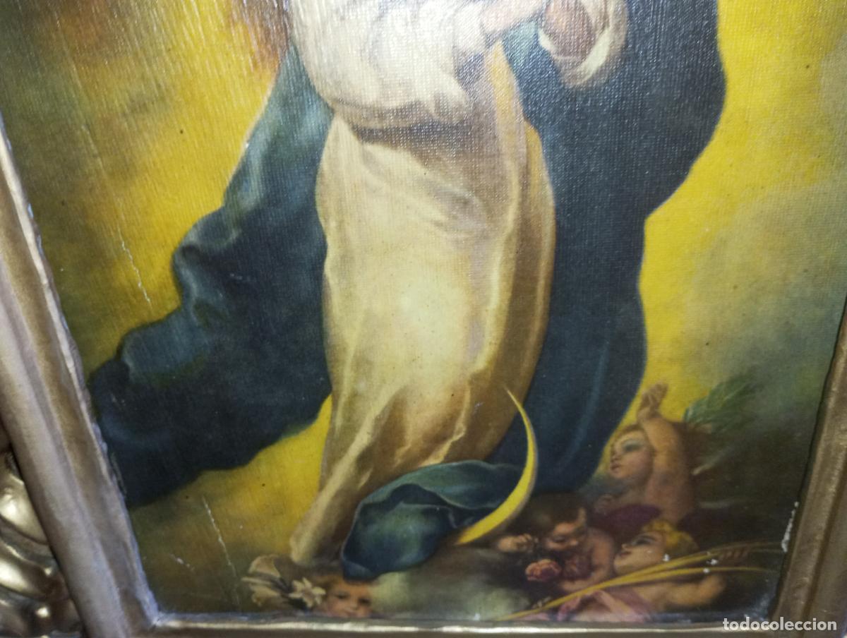 Arte: VIRGEN INMACULADA CONCEPCION S.XIX - MARCO CORNUCOPIA Y POLICROMADA - Foto 14