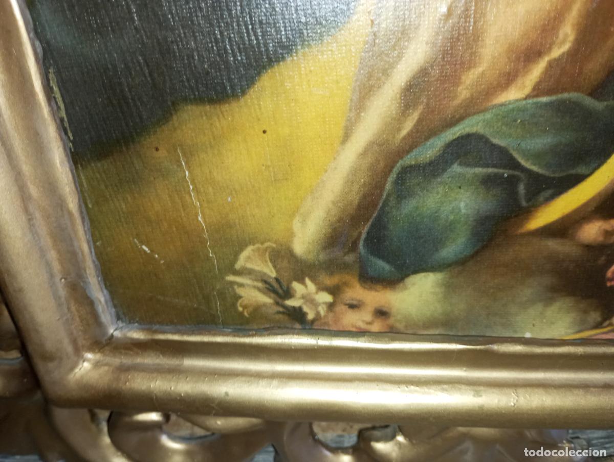 Arte: VIRGEN INMACULADA CONCEPCION S.XIX - MARCO CORNUCOPIA Y POLICROMADA - Foto 27