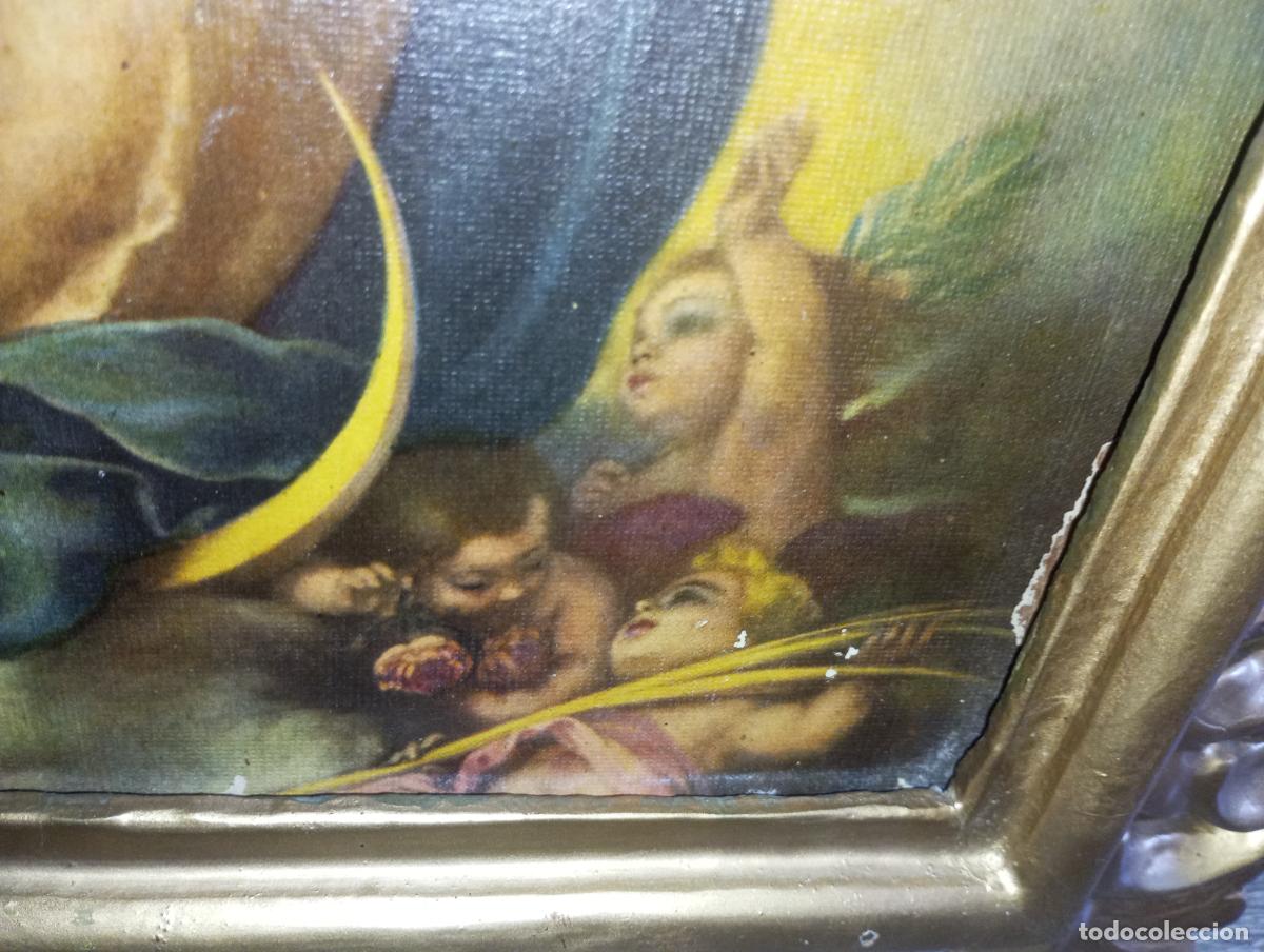 Arte: VIRGEN INMACULADA CONCEPCION S.XIX - MARCO CORNUCOPIA Y POLICROMADA - Foto 28