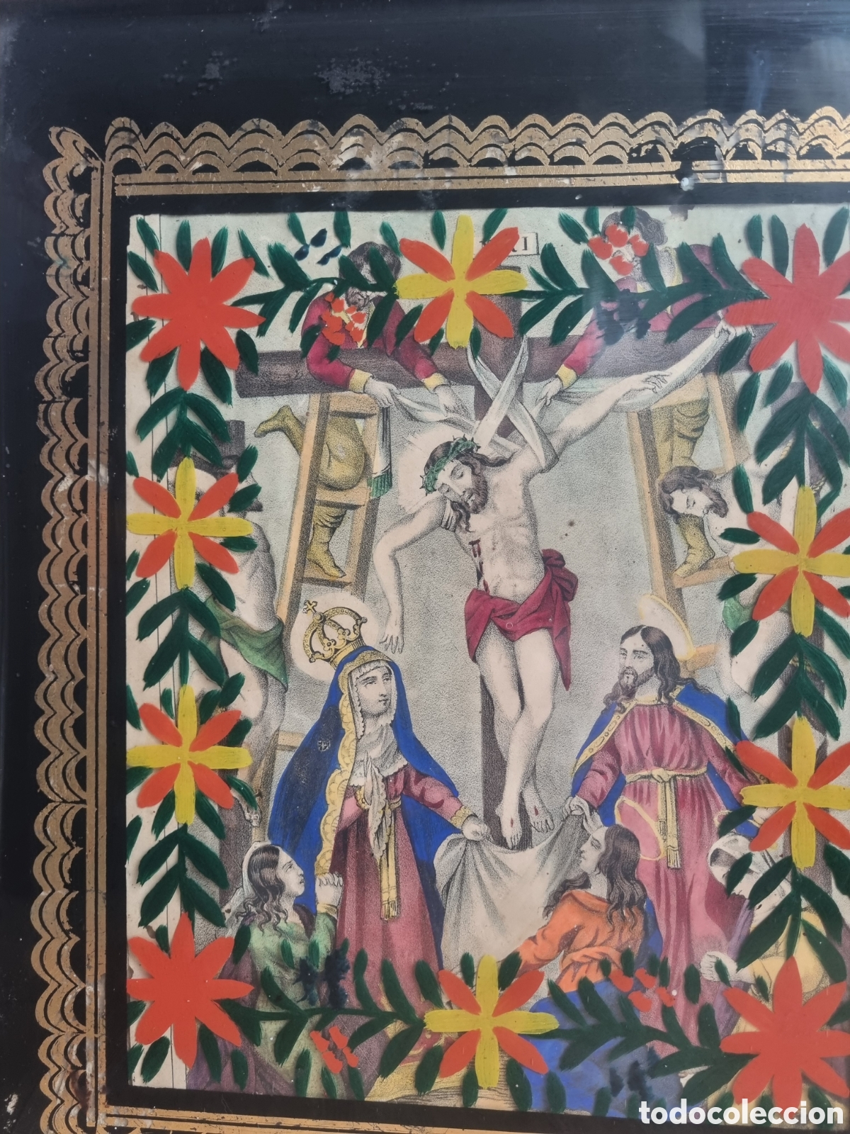 Arte: RELIGIOSO GRABADO DESCENDIMIENTO - Foto 1