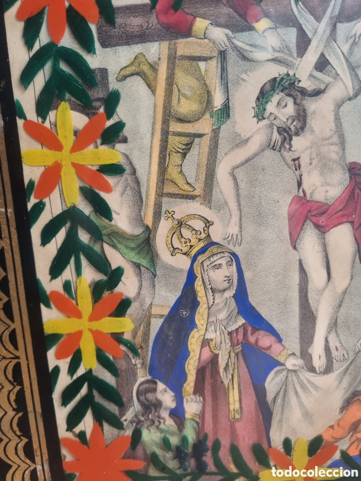Arte: RELIGIOSO GRABADO DESCENDIMIENTO - Foto 3