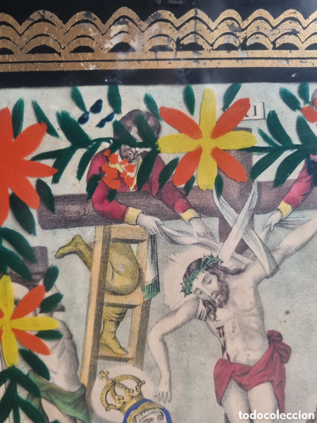 Arte: RELIGIOSO GRABADO DESCENDIMIENTO - Foto 4