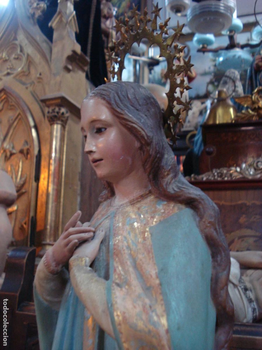 Arte: Virgen Inmaculada estuco de Olot - Foto 9