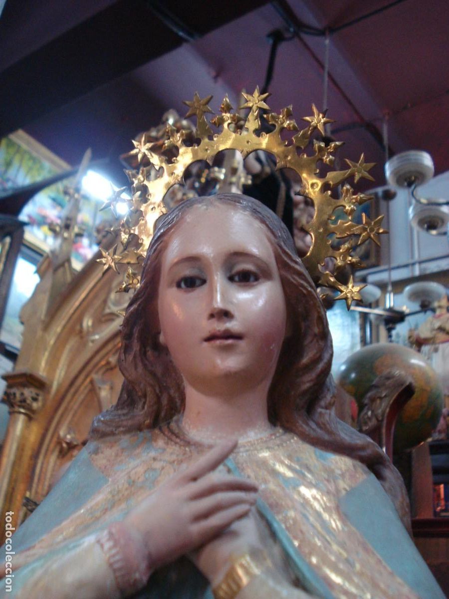 Arte: Virgen Inmaculada estuco de Olot - Foto 8
