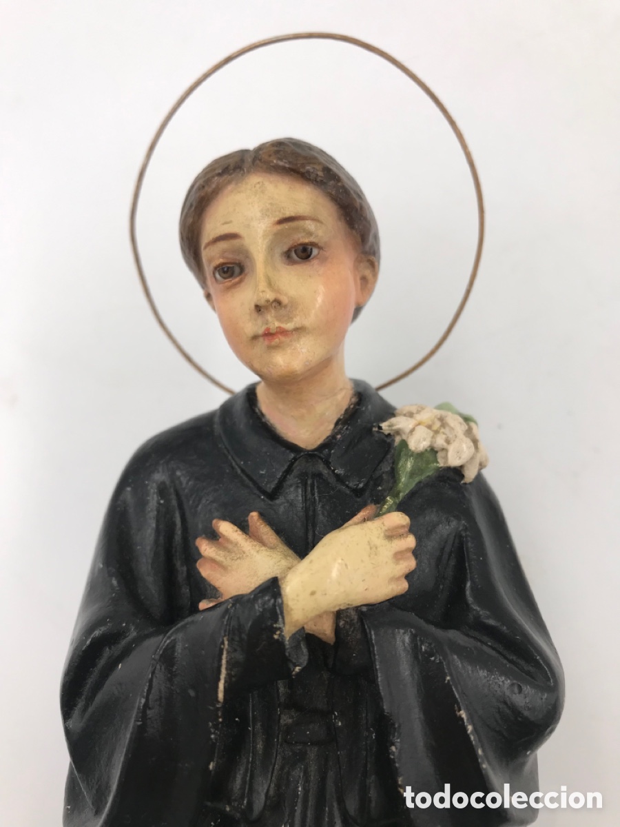 Art: Preciosa Escultura religiosa antigua Santa Gema. El Renacimiento Olot.