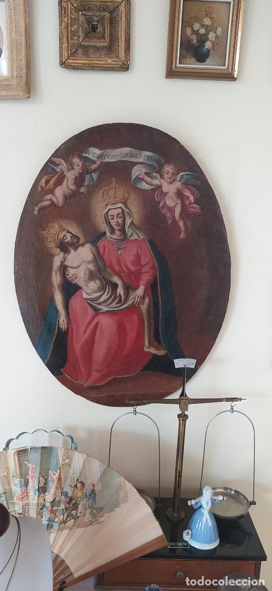 Arte: Antiguo lienzo religioso - Foto 1