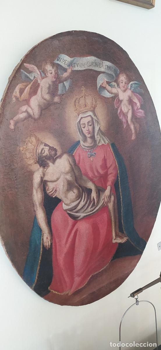 Arte: Antiguo lienzo religioso - Foto 3