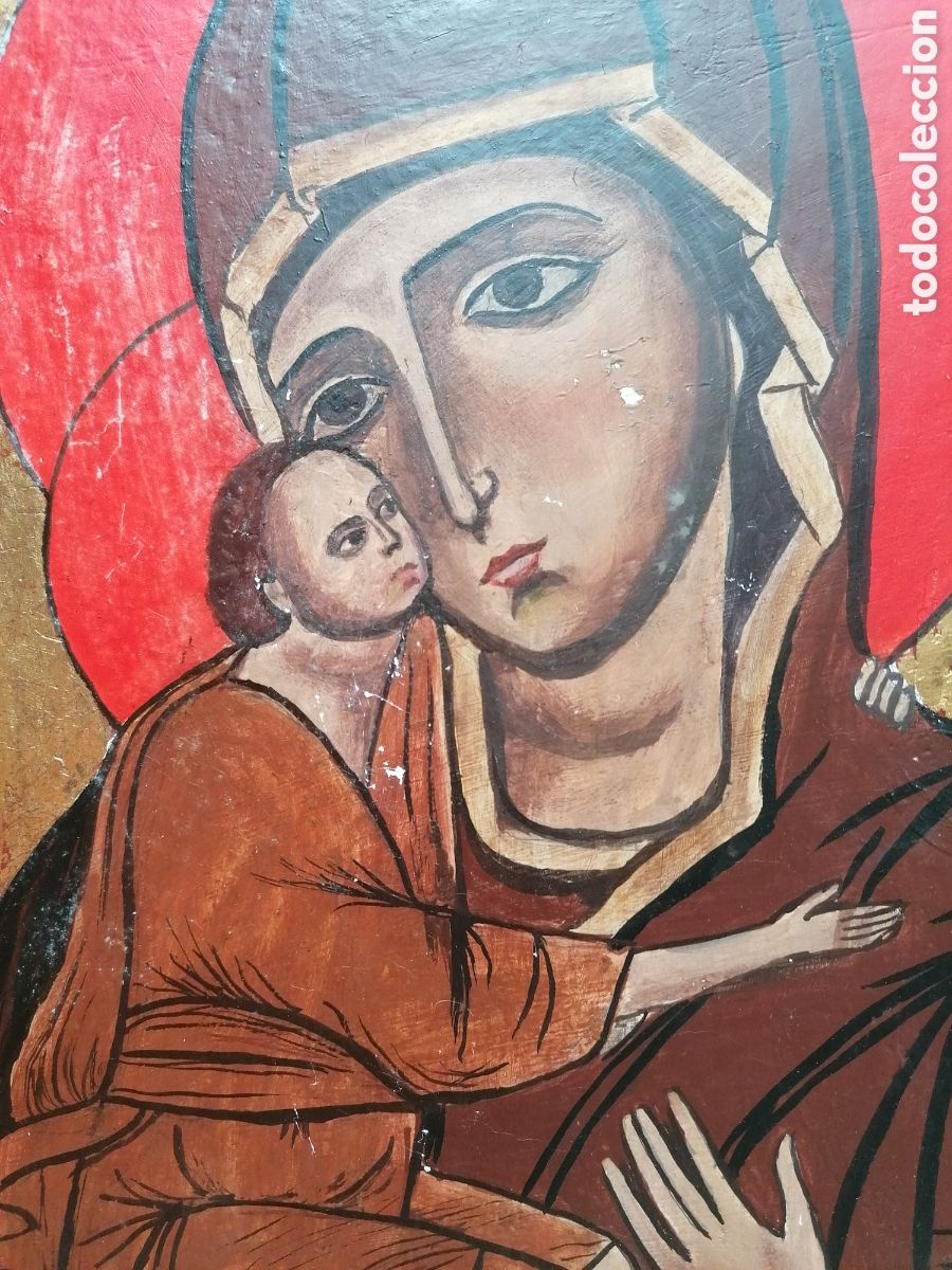 Arte: Icono, pintado a mano sobre tabla - Foto 2