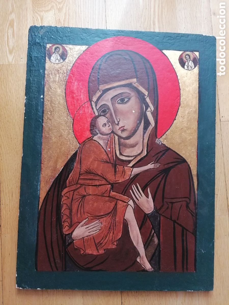 Arte: Icono, pintado a mano sobre tabla - Foto 1