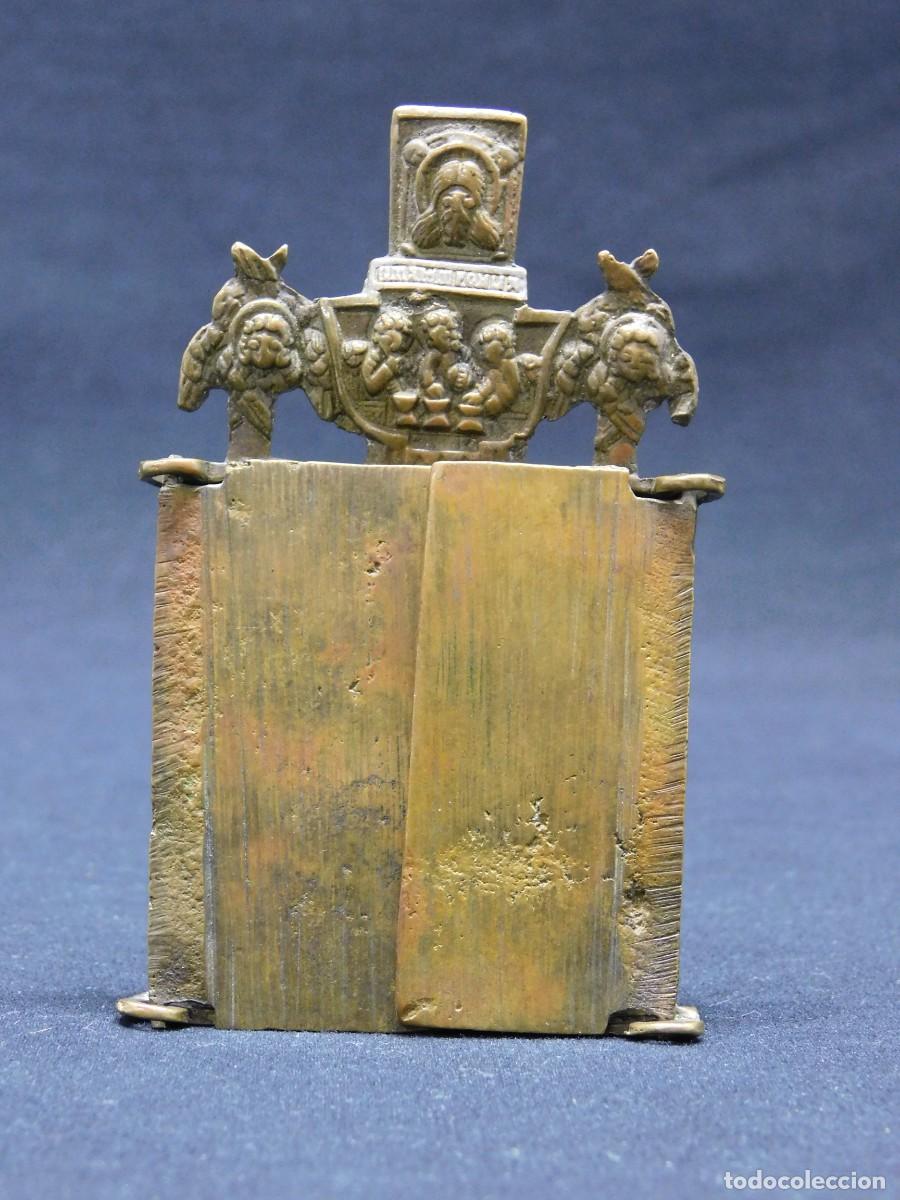 Arte: ICONO RUSO TR&Iacute;PTICO DE BRONCE - Foto 7