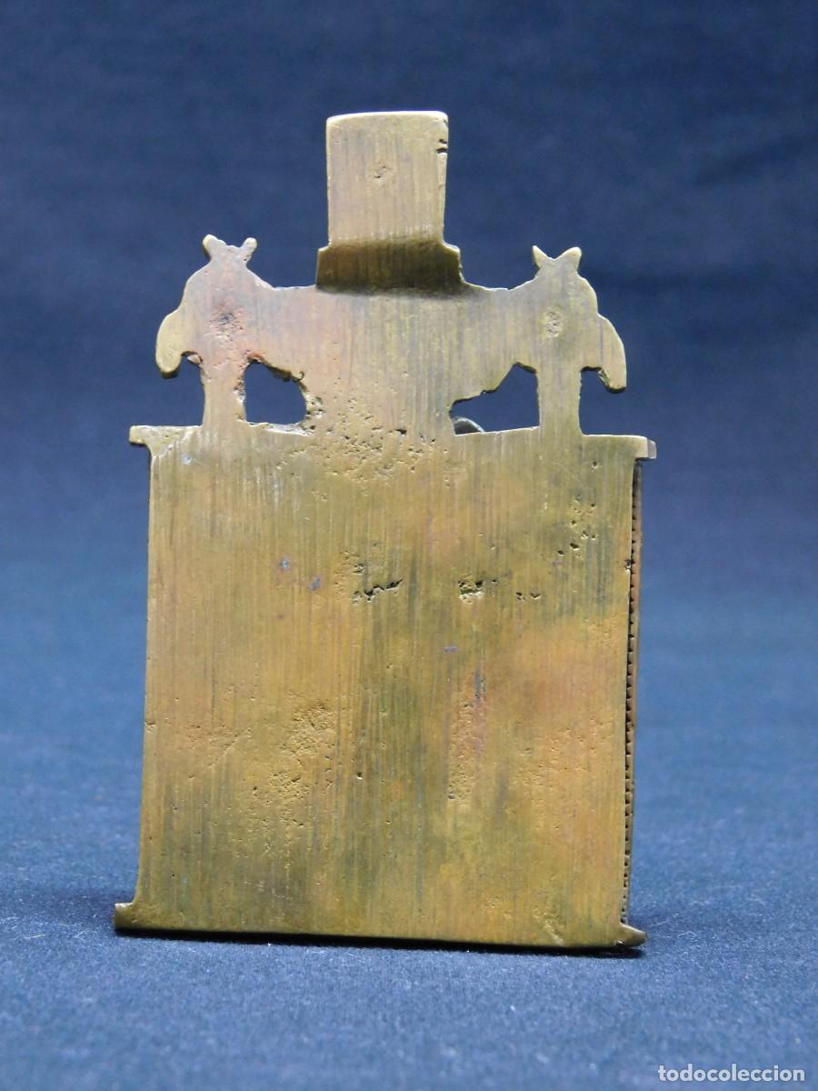 Arte: ICONO RUSO TR&Iacute;PTICO DE BRONCE - Foto 8