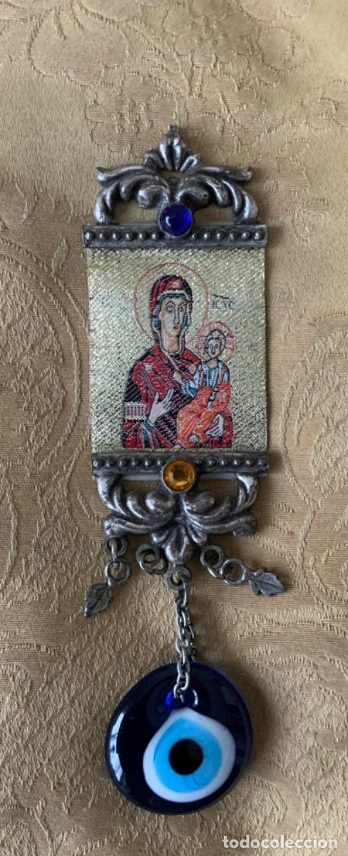 Arte: ICONO ORTODOXO, GRIEGO CON OJO PROTECTOR - Foto 2