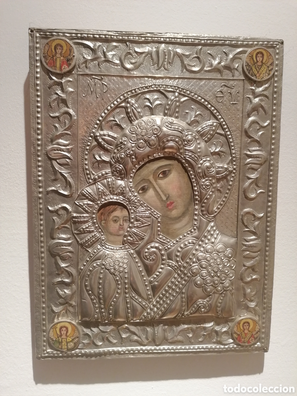 Arte: Icono repujado y pintado a mano - Foto 1