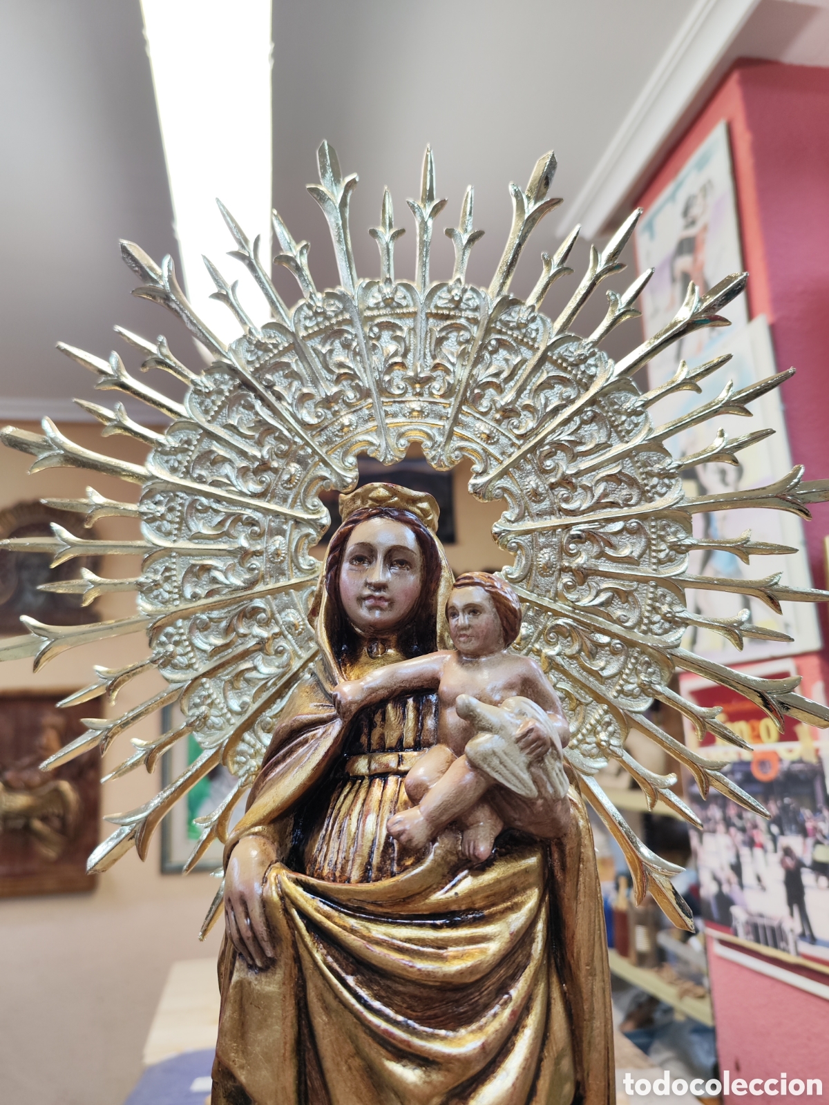 Arte: Virgen del pilar madera abedul - Foto 4