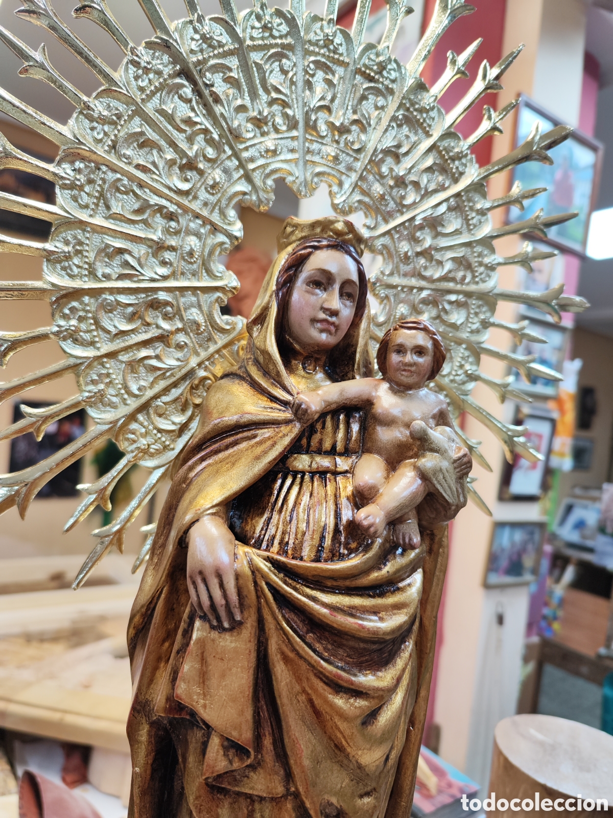 Arte: Virgen del pilar madera abedul - Foto 5