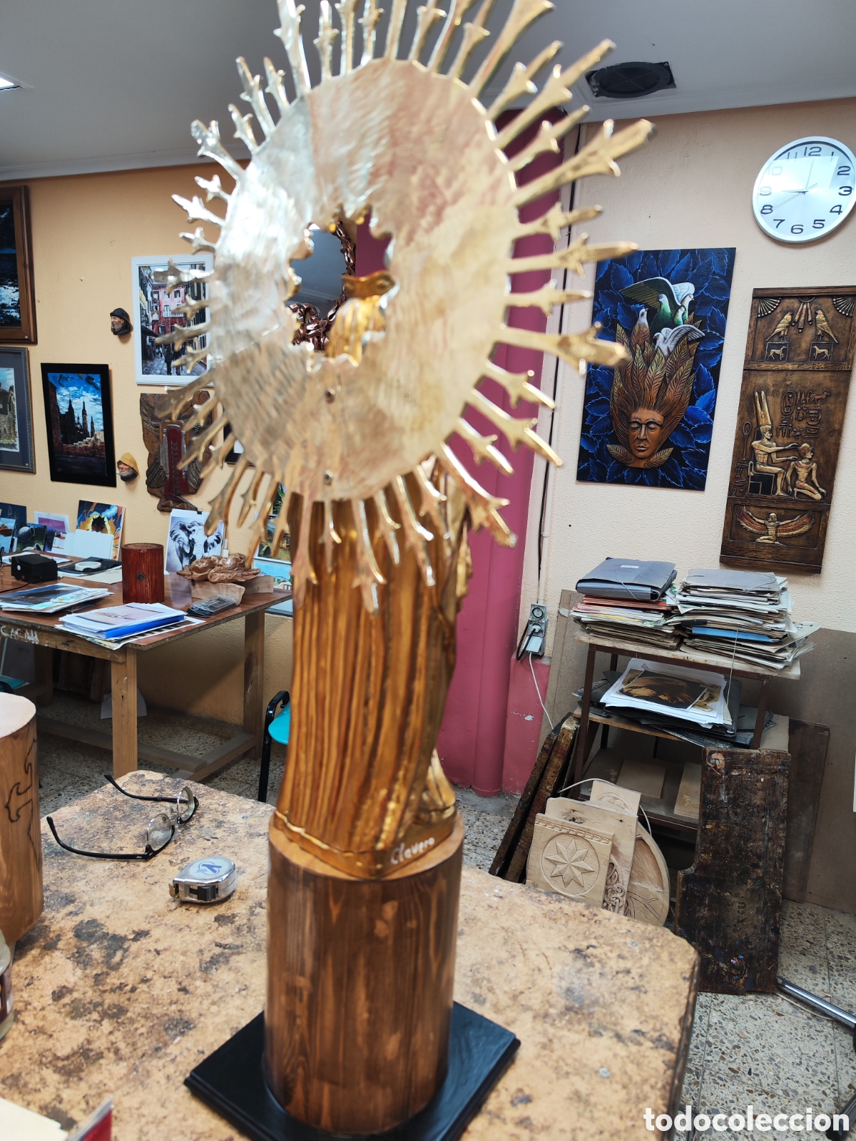 Arte: Virgen del pilar madera abedul - Foto 7