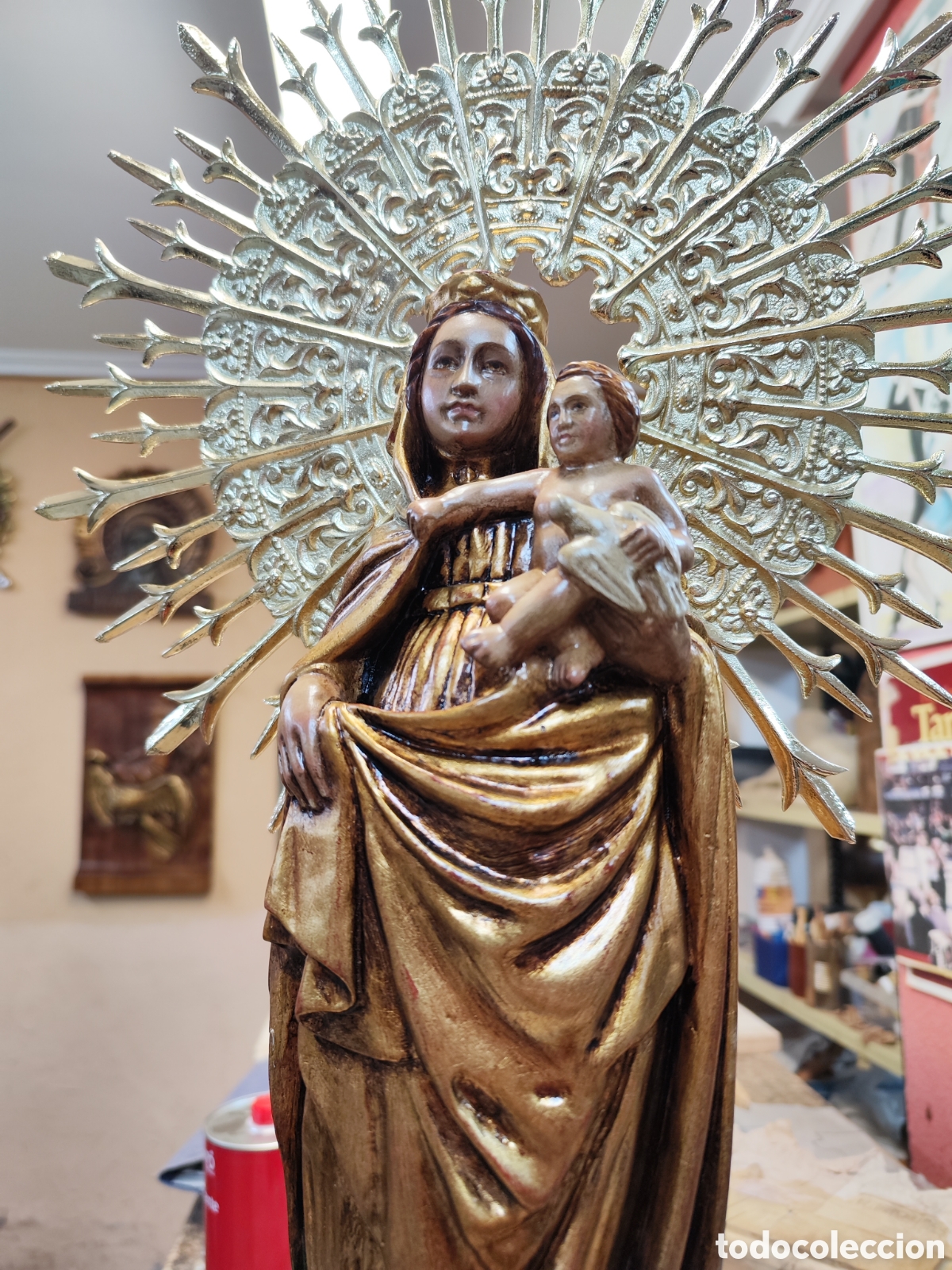 Arte: Virgen del pilar madera abedul - Foto 8