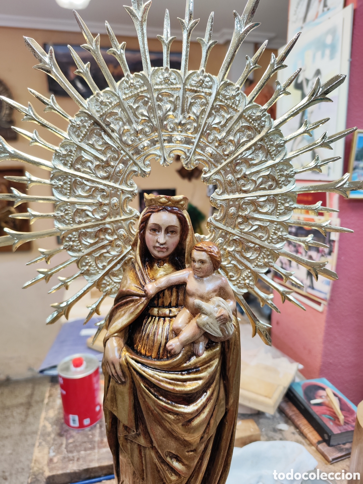 Arte: Virgen del pilar madera abedul - Foto 10