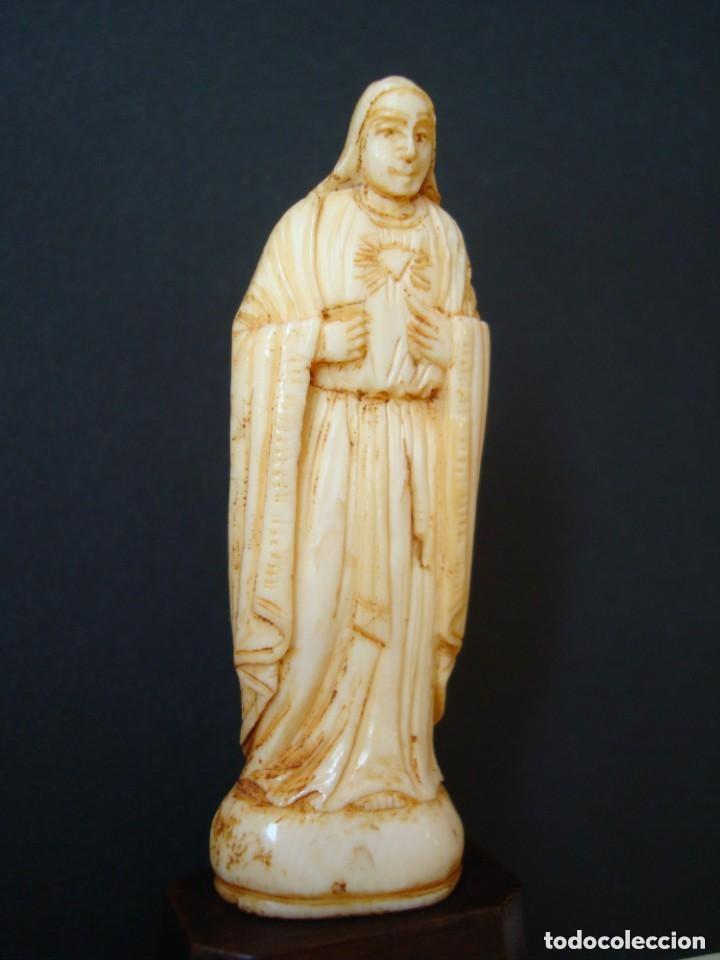 Art: TALLA DEL SAGRADO CORAZ&Oacute;N DE JES&Uacute;S.TALLA EN CHULETA.TALLA ANTIGUA MARFIL O HUESO.