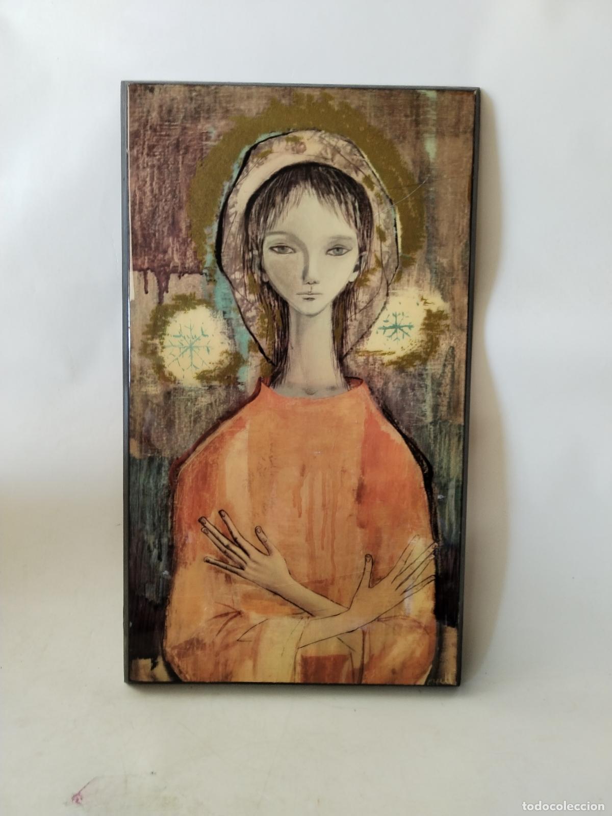 Arte: virgen en madera con lamina lacada - Foto 7
