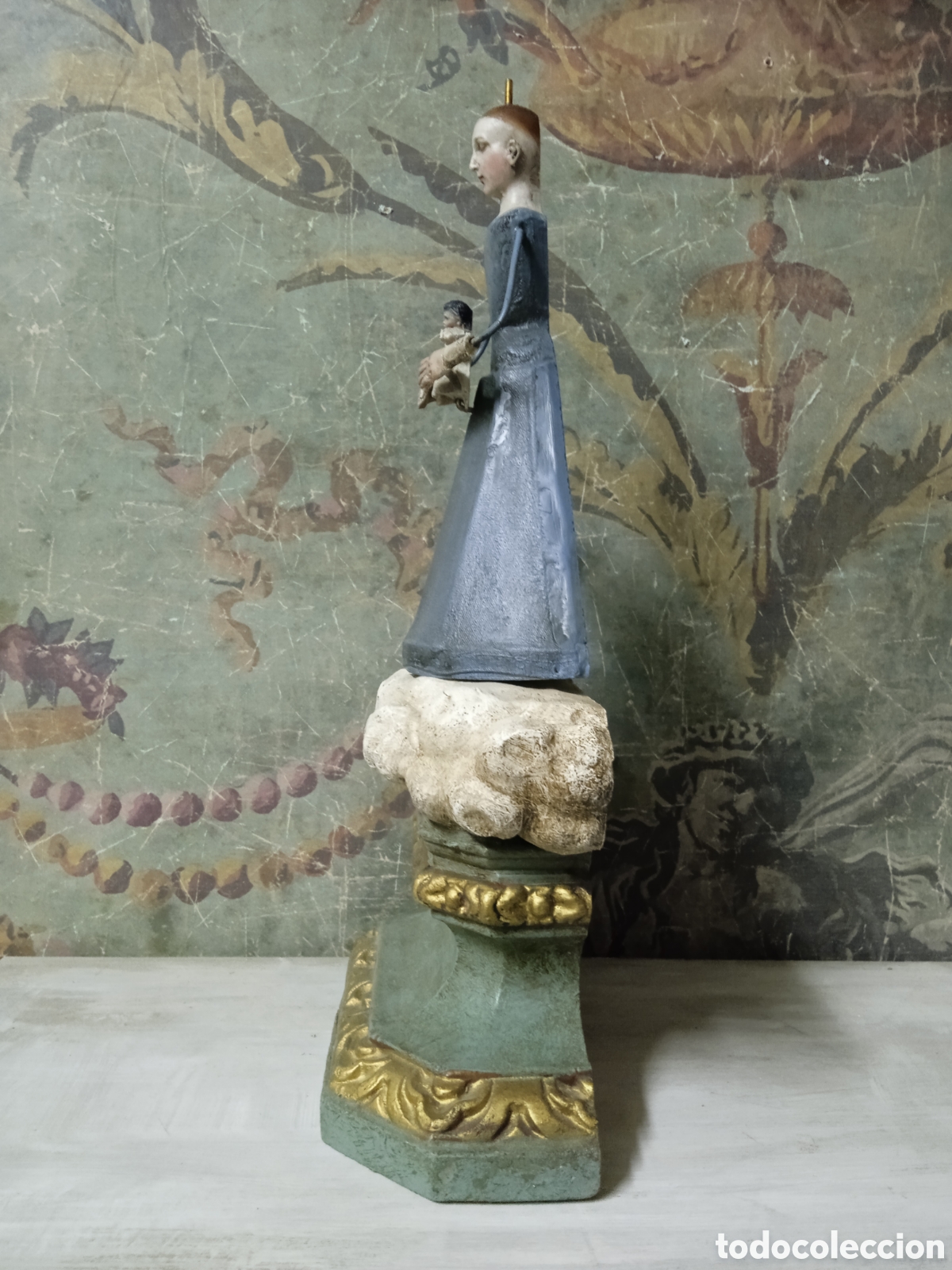 Arte: Virgen de resina con pedestal - Foto 2