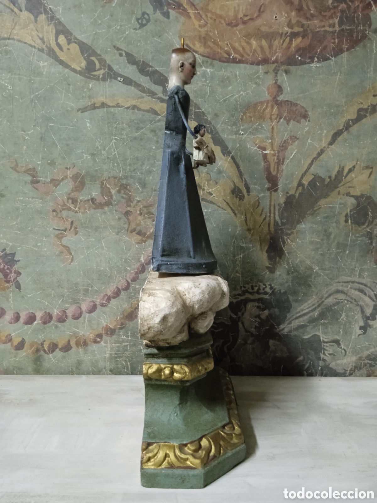 Arte: Virgen de resina con pedestal - Foto 3