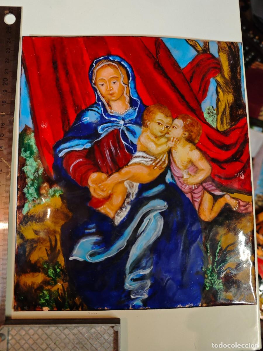 Arte: Virgen de Murillo placa de cobre esmaltada - Foto 1