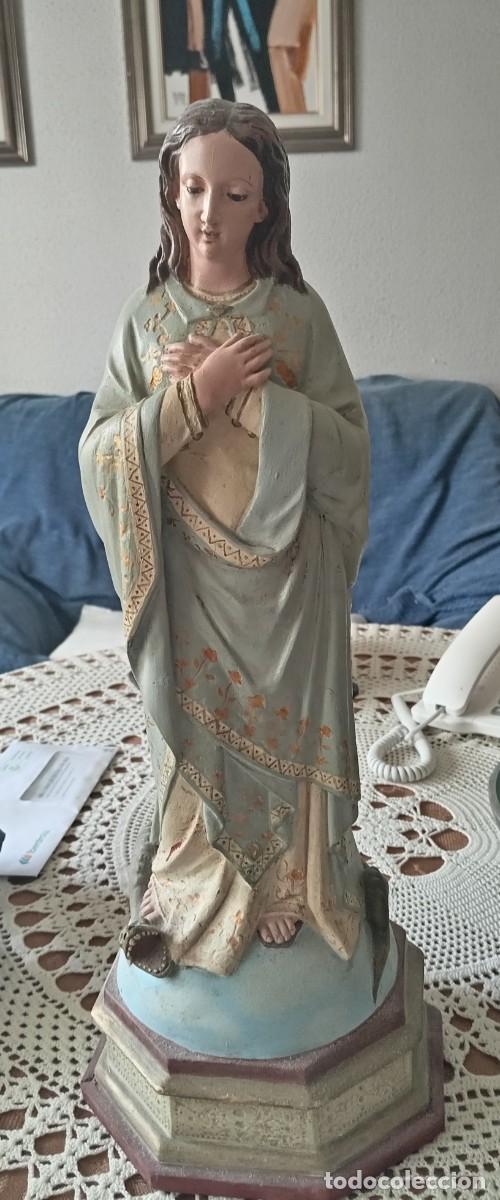Arte: Virgen Inmaculada antigua en madera maciza - Foto 14