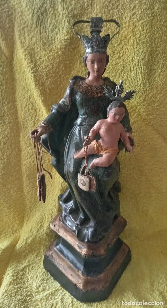 Arte: Virgen del Carmen madera policromada - Foto 1