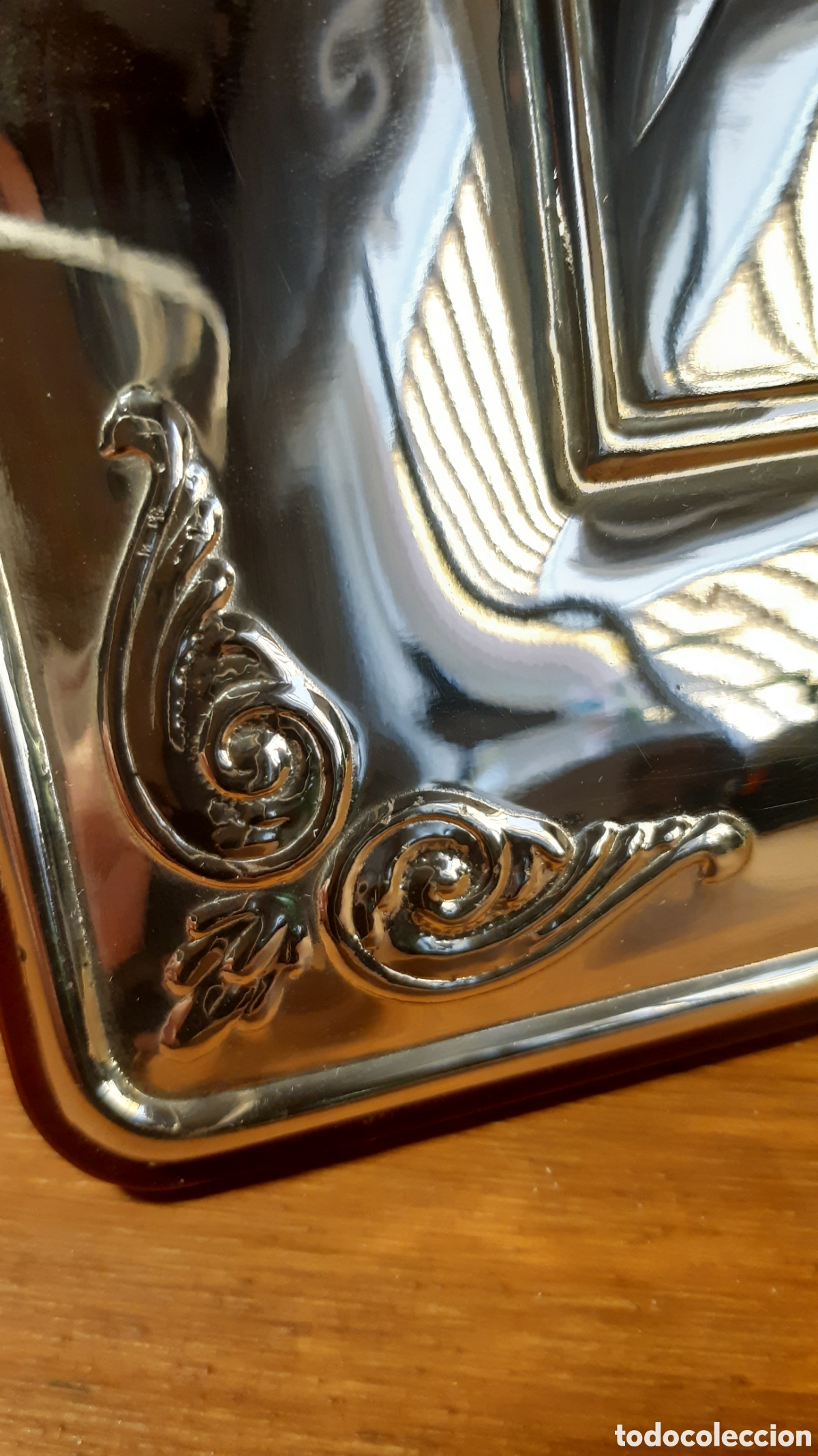 Arte: Cuadro de Virgen con ni&ntilde;o en plata - Foto 7