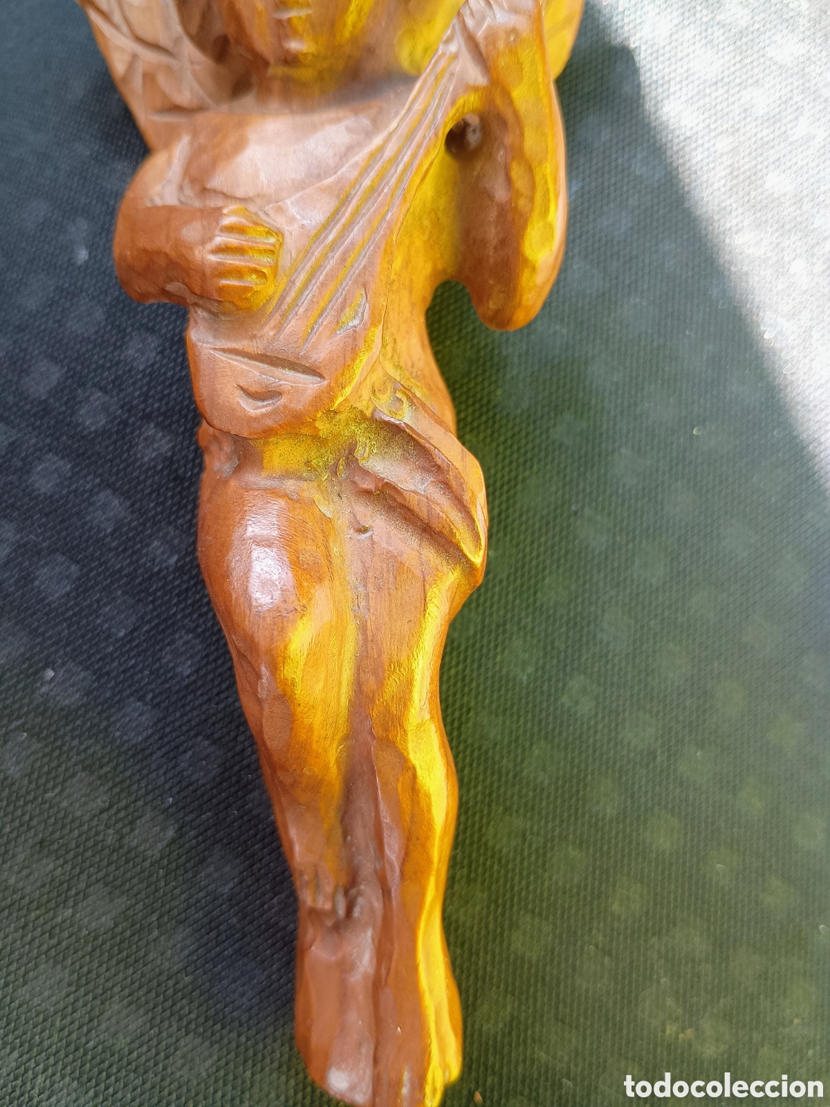Arte: Angel madera con instrumento - Foto 4