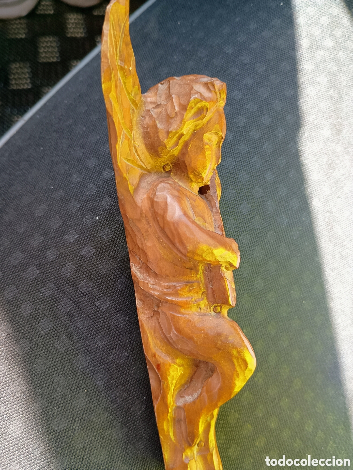 Arte: Angel madera con instrumento - Foto 5