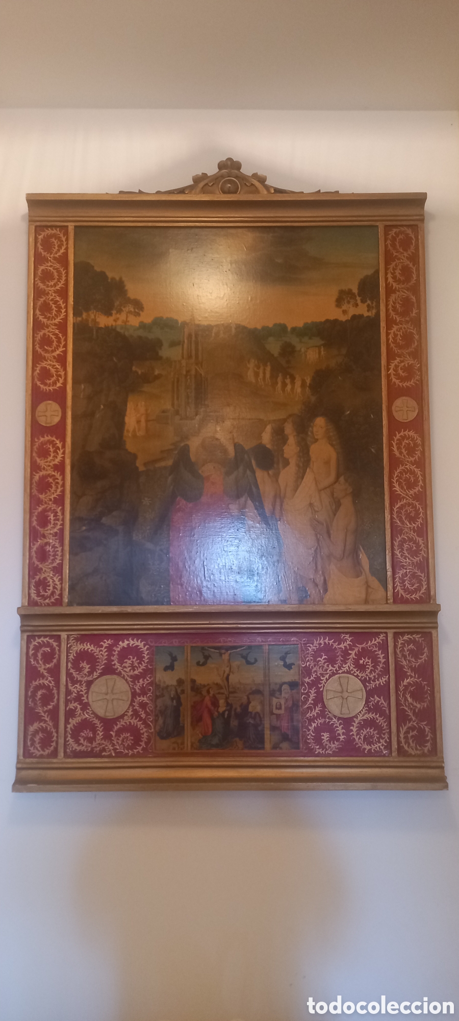Arte: Cuadro con l&aacute;minas religioso. - Foto 1