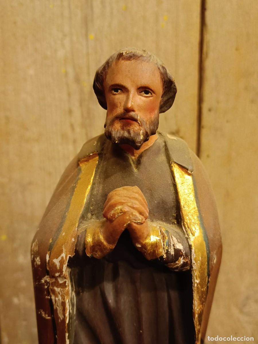 Arte: Talla de madera de Santo orando - Foto 3