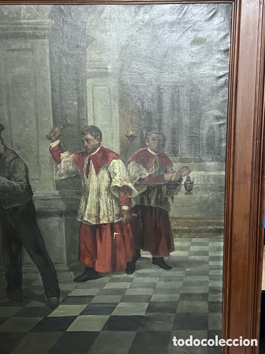 Arte: Oleo sobre lienzo interior iglesia - Foto 2