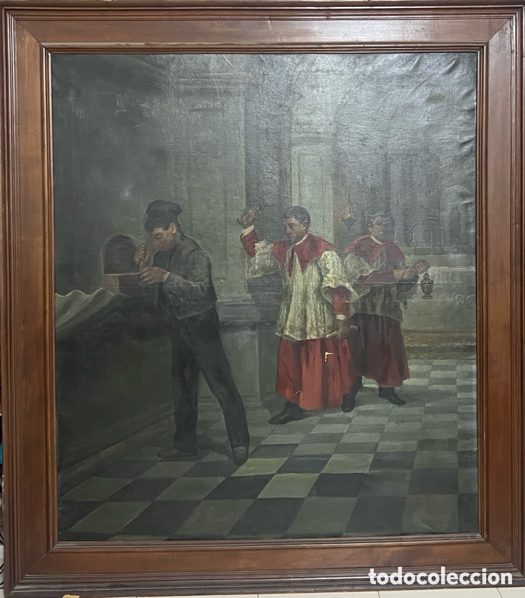 Arte: Oleo sobre lienzo interior iglesia - Foto 1