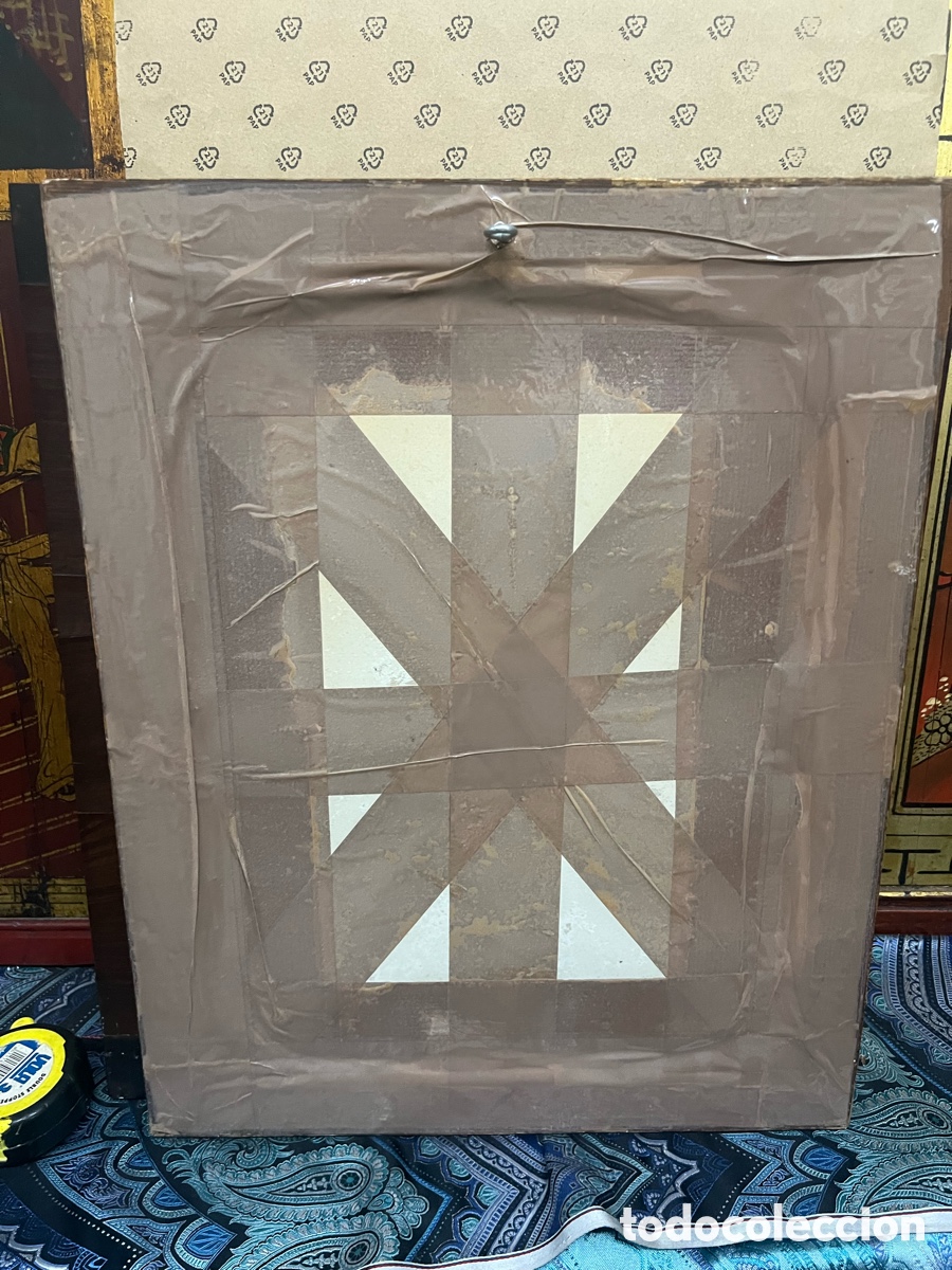 Arte: Cuadro de cristal pintado antiguo - Foto 3