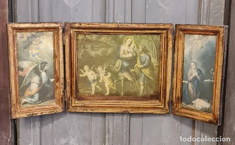 Arte: Tr&iacute;ptico de La Huida a Egipto de Abraham Willemsen - Foto 1