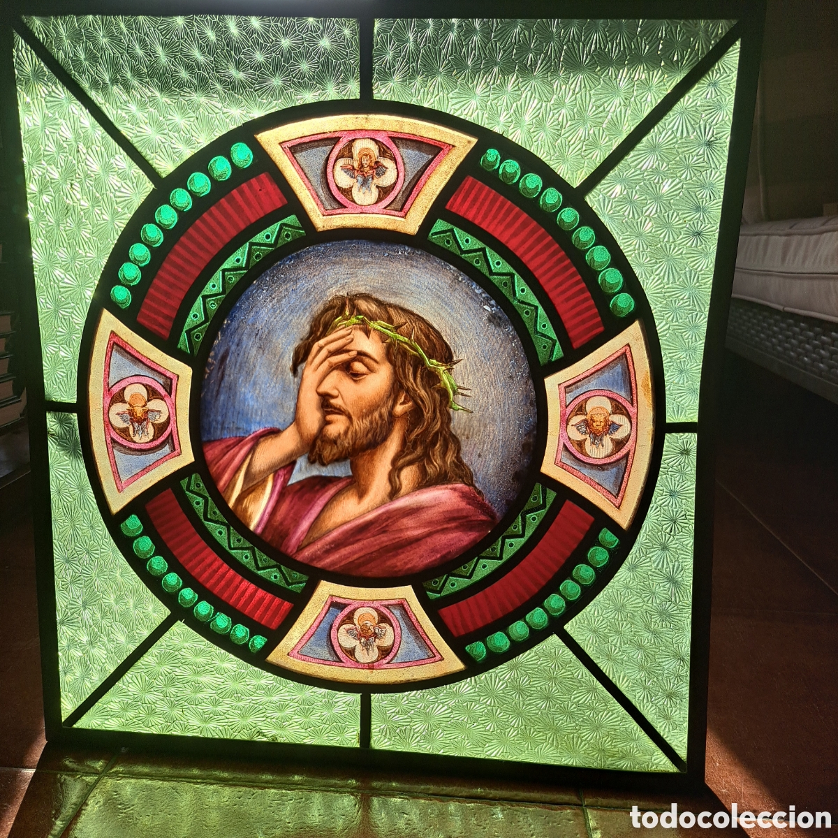 Arte: VIDRIERA ECCE HOMO MODERNISTA - Foto 1
