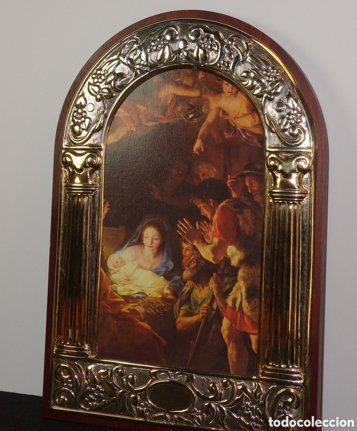 Art: Cuadro Marco de plata Adoraci&oacute;n de los pastores MENGS RAFFAELE Reproducci&oacute;n