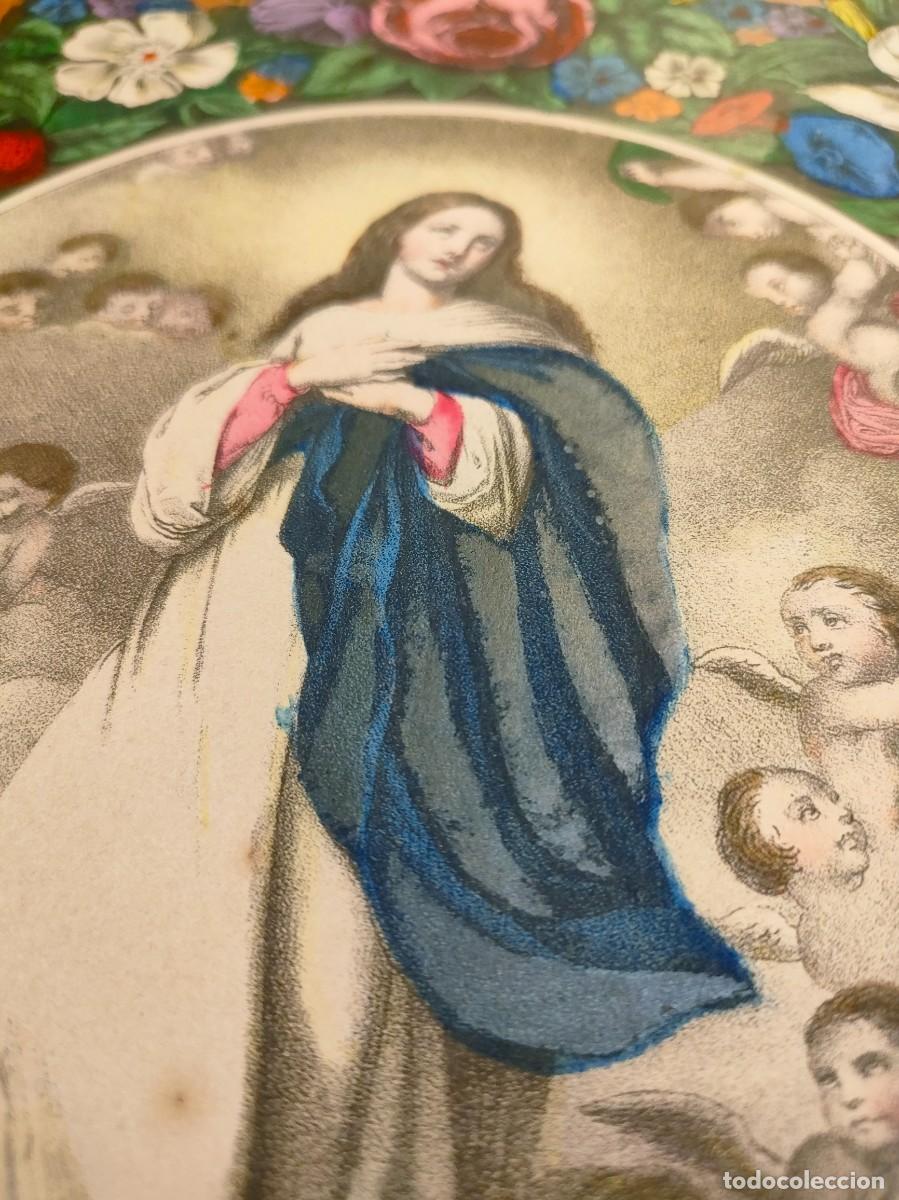 Arte: ANTIGUA LAMINA INMACULADA CONCEPCION - Foto 2