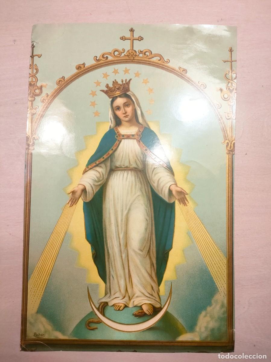 Arte: LAMINA VIRGEN MARIA. 1920 - Foto 1