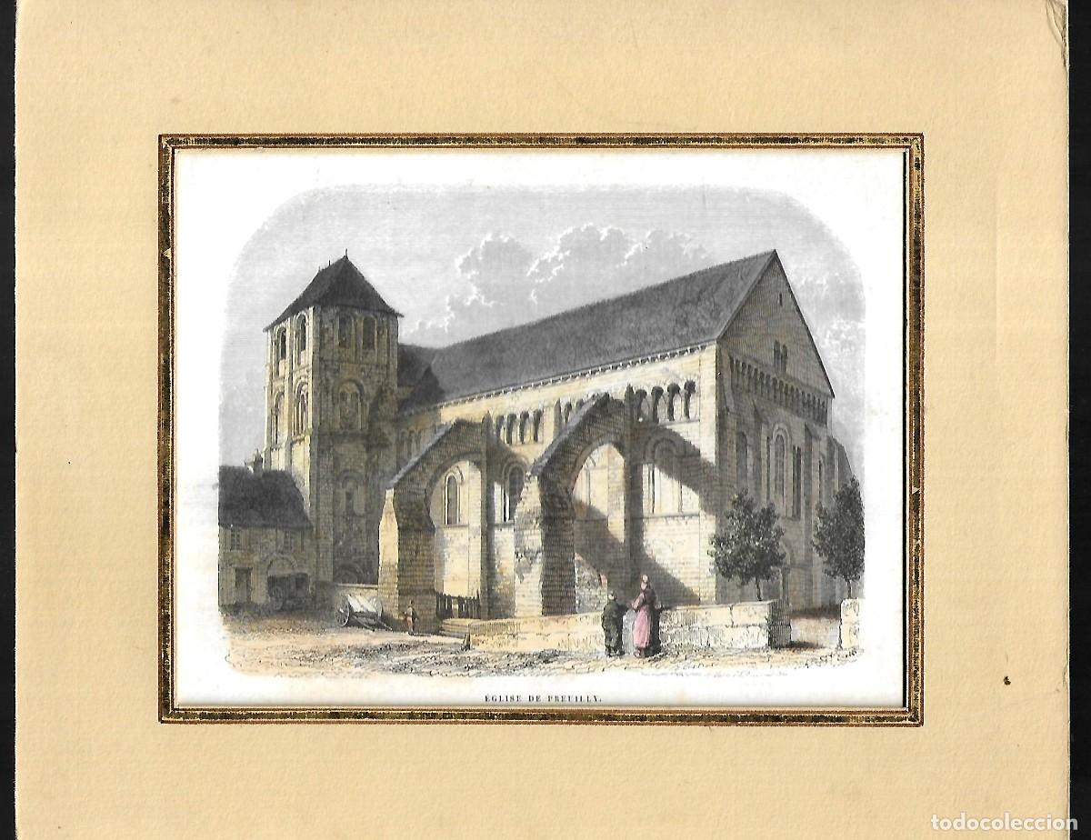 Arte: E251- GRABADO ANCIANNE - &Aacute;UTHENTIQUE- IGLESIA DE PREULLY - Foto 1