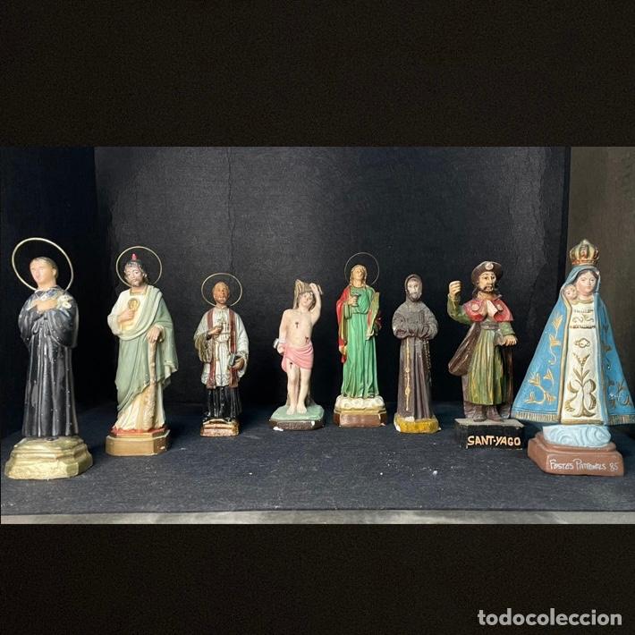 Arte: Lote de 8 esculturas religiosas variadas - Foto 1