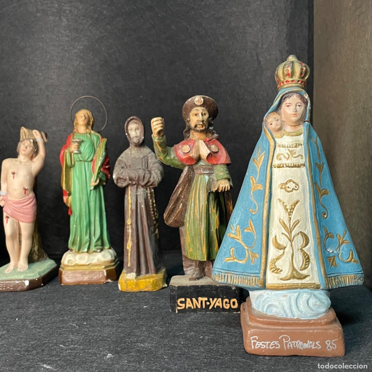 Arte: Lote de 8 esculturas religiosas variadas - Foto 3