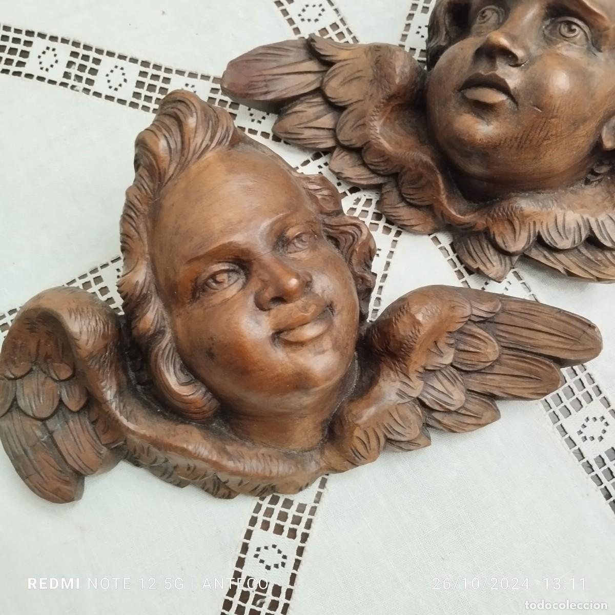 Arte: PAREJA DE CABEZAS DE ANGELOTES - Foto 1