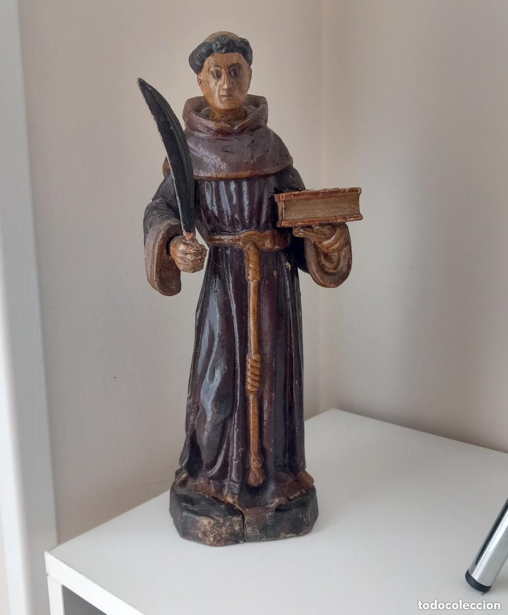 Arte: ANTIGUA TALLA EN MADERA POLICROMADA. - Foto 1