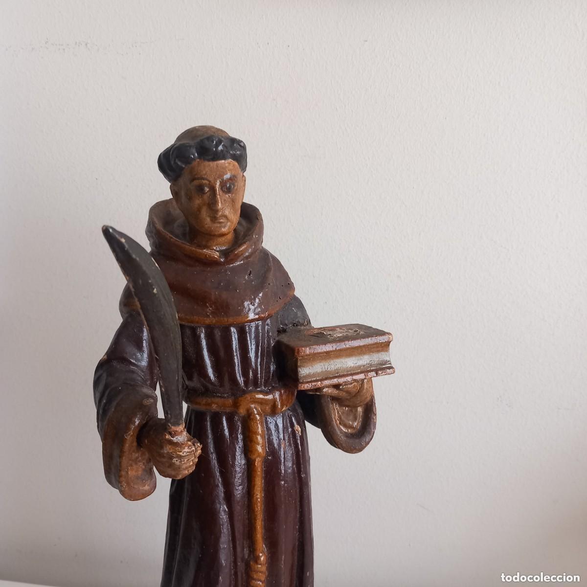 Arte: ANTIGUA TALLA EN MADERA POLICROMADA. - Foto 2